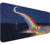Gaming Mouse Pad 47.2x23.6x0.12 Inch Large Mouse Mat Moon H-4F1X2 | Extended Waterproof with Non-Slip Rubber Base Meet High-Speed and High-Precision Requirements for PC Accessories, Gifts Men