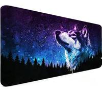 Gaming Mouse Pad 47.2x23.6x0.12 Inch Large Mouse Mat Wolf 1-U7C40 | Extended Waterproof with Non-Slip Rubber Base Meet High-Speed and High-Precision Requirements for PC Accessories, Gifts Men