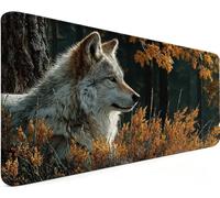 Gaming Mouse Pad 47.2x23.6x0.12 Inch Large Mouse Mat Wolf 4-WG088 | Extended Waterproof with Non-Slip Rubber Base Meet High-Speed and High-Precision Requirements for PC Accessories, Gifts Men