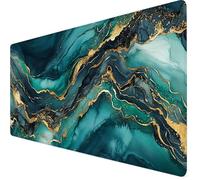 Gaming Mouse Pad 500 x 250 x 3mm Large Mouse Mat Emerald Desk Pad with Stitched Edges, Anti-slip Rubber Base Mousepad, Improved Precision and Speed, Spill-Resistant Surface, PC, Laptop, Gold Y7-1509