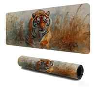 Gaming Mouse Pad 500x250 Animal Tiger, Small Mousepad, Non Slip Rubber Mouse Mat, Textured Micro-Weave Fabric, Keyboard Mat for Desk with Waterproof Surface, PC Laptop Home Office Accessories S-89