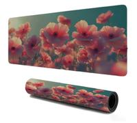 Gaming Mouse Pad 500x250 Pink Flower, Small Mousepad, Non Slip Rubber Mouse Mat, Textured Micro-Weave Fabric, Keyboard Mat for Desk with Waterproof Surface, PC Laptop Home Office Accessories S-111