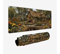 Gaming Mouse Pad 52x25cm Large Mouse Mat Daisy Desk Mat, Mousepad Cabin Mousemat with Stitched Edges, Gaming Mats with Water Resist Surface, Improved Precision and Speed, Desk Accessories H2-740