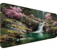 Gaming Mouse Pad 59.1x31.5x0.12 Inch Large Mouse Mat Waterfall P-Y61F3 | Extended Waterproof with Non-Slip Rubber Base Meet High-Speed and High-Precision Requirements for PC Accessories, Gifts Men