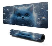 Gaming Mouse Pad 600x300 Animal Cat, Small Mousepad, Non Slip Rubber Mouse Mat, Textured Micro-Weave Fabric, Keyboard Mat for Desk with Waterproof Surface, PC Gaming Laptop Home Office Accessories S93