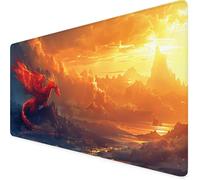 Gaming Mouse Pad 600x300x3mm, Burnt Orange Mouse Mat Dragon Mousepad Gaming With Stitched Edge, Waterproof Large Desk Pad, Soft Smooth Surface Keyboard Mat for Office Desk Accessories for Men q8-W4