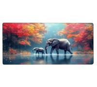 Gaming Mouse Pad 600x300x3mm XXL Mouse Mat Large Elephant Gaming Mat River, Extended Waterproof Mousepad with Non-Slip Rubber Base, Improved Precision and Speed for Gifts for Men, PC Decor G-J138