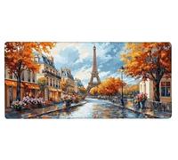 Gaming Mouse Pad 600x300x3mm XXL Mouse Mat Large Paris Gaming Mat Eiffel Tower, Extended Waterproof Mousepad with Non-Slip Rubber Base, Improved Precision and Speed for Gifts for Men, PC Decor 5-FV63
