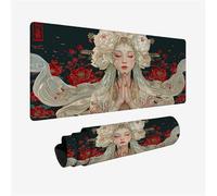 Gaming Mouse Pad 60x30cm Large Mouse Mat Beige Desk Mat, Mousepad Angel Mousemat with Stitched Edges, Gaming Mats with Water Resist Surface, Improved Precision and Speed, Desk Accessories H2-286