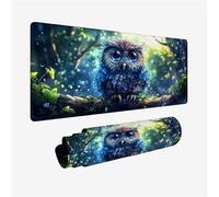Gaming Mouse Pad 60x30cm Large Mouse Mat Blue Desk Mat, Mousepad Owl Mousemat with Stitched Edges, Gaming Mats with Water Resist Surface, Improved Precision and Speed, Desk Accessories for Men H2-236