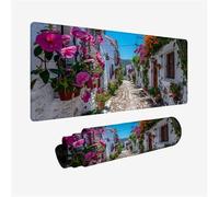 Gaming Mouse Pad 60x30cm Large Mouse Mat Flower Desk Mat, Mousepad Small Town Mousemat with Stitched Edges, Gaming Mats with Water Resist Surface, Improved Precision and Speed, Desk Accessories H2-30
