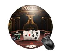Gaming Mouse Pad 7.8" Non-Slip Rubber Base Poker Tournament Mousepad for Computer Laptop Home Office Desk Mousepads Waterproof Washable Cute Small Mouse Mat (Round Black)
