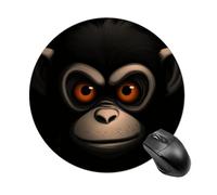 Gaming Mouse Pad 7.8" Non-Slip Rubber Base Red Eyed Monkey Mousepad for Computer Laptop Home Office Desk Mousepads Waterproof Washable Cute Small Mouse Mat (Round Black)