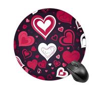 Gaming Mouse Pad 7.8" Non-Slip Rubber Base Sweet Love Mousepad for Computer Laptop Home Office Desk Mousepads Waterproof Washable Cute Small Mouse Mat (Round Black)