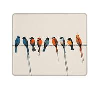 Gaming Mouse-Pad 7.9 x 9.5 in, Colorful Bird Print Mousepad Waterproof Non-Slip Leather Mouse-Pads for Office Desktop Laptop and Pc
