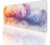 Gaming Mouse Pad 700 x 300 x 3 mm Large Gaming Mouse Mat with Stitched Edges, XXL Mousepad Non-Slip Base, Extended Large Size Mousemat, Keyboard Desk Pad Water Resist Surface Abstract Purple LMDT2032