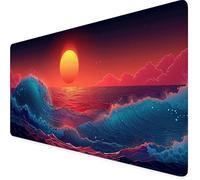 Gaming Mouse Pad 700x300x3mm, Burnt Orange Mouse Mat Sunset Mousepad Gaming With Stitched Edge, Waterproof Large Desk Pad, Soft Smooth Surface Keyboard Mat for Office Desk Accessories for Men k8-011