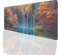 Gaming Mouse Pad 700x300x3mm Large Gaming Mouse Mat with Stitched Edges, XXL Mousepad with Non-Slip Base, Extended Large Size Mousemat, Keyboard Desk Pad Water Resist Surface Landscape PjY8941 N-U
