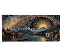 Gaming Mouse Pad 700x300x3mm XXL Mouse Mat Large Mountain Gaming Mat Sun, Extended Waterproof Mousepad with Non-Slip Rubber Base, Improved Precision and Speed for Gifts for Men, PC Accessories 9-4C65