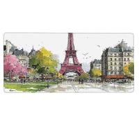Gaming Mouse Pad 700x300x3mm XXL Mouse Mat Large Paris Gaming Mat Eiffel Tower, Extended Waterproof Mousepad with Non-Slip Rubber Base, Improved Precision and Speed for Gifts for Men, PC Decor 0-7642
