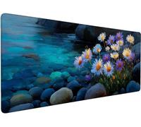 Gaming Mouse Pad 700x300x3mmXXL Mouse Mat Large Flower 0-BI0WR | Extended Waterproof Mousepad with Non-Slip Rubber Base, Improved Precision and Speed for Gifts for Men, PC Accessories