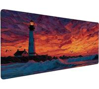 Gaming Mouse Pad 700x300x3mmXXL Mouse Mat Large Lighthouse P-6B0I1 | Extended Waterproof Mousepad with Non-Slip Rubber Base, Improved Precision and Speed for Gifts for Men, PC Accessories