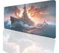 Gaming Mouse Pad 700x400x3mm Large Gaming Mouse Mat with Stitched Edges, XXL Mousepad with Non-Slip Base, Extended Large Size Mousemat, Keyboard Desk Pad Water Resist Surface War PjY3561 3-M