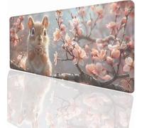 Gaming Mouse Pad 700x400x3mm Large Gaming Mouse Mat with Stitched Edges, XXL Mousepad with Non-Slip Base, Extended Large Size Mousemat, Keyboard Desk Pad Water Resist Surface Owl Tree LMDT11327
