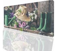 Gaming Mouse Pad 700x400x3mm Large Gaming Mouse Mat with Stitched Edges, XXL Mousepad with Non-Slip Base, Extended Large Size Mousemat, Keyboard Desk Pad Water Resist Surface Plant PjY17105 N-U