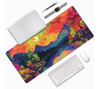 Gaming Mouse Pad 800*400*3mm, Large Mouse Mat Color Mousemat Extended Mousepad Forest Waterproof Desk Mat with Rubber Base Stitched Edges, Gaming Accessories for Improve Accuracy Speed, Gifts 0E-159