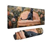 Gaming Mouse Pad 800 x 300 mm Large Gaming Mouse Mat with Stitched Edges, XXL Mousepad with Non-Slip Base, Extended Mousemat, Keyboard Desk Pad with Water Resist Surface, Gifts (Leopard Flower) J-30