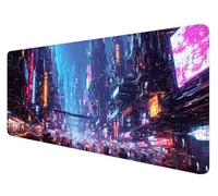 Gaming Mouse Pad 800 x 300 x 3mm Large Mouse Mat for Desk, Cyberpunk Mouse Pad with Stitched Edges, Gaming Mouse Pad Large with Non-Slip Rubber Base, XXL Neon Mouse Pad for Office Desk Accessories F-6