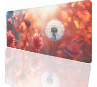 Gaming Mouse Pad 800x300x3mm Large Gaming Mouse Mat with Stitched Edges, XXL Mousepad with Non-Slip Base, Extended Large Size Mousemat, Keyboard Desk Pad Water Resist Surface Dandelion PjY11689 N-U