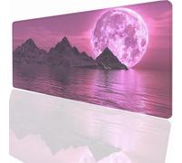 Gaming Mouse Pad 800x300x3mm Large Gaming Mouse Mat with Stitched Edges, XXL Mousepad with Non-Slip Base, Extended Large Size Mousemat, Keyboard Desk Pad Water Resist Surface Full Moon PjY16901 N-U
