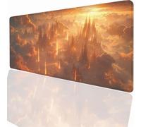 Gaming Mouse Pad 800x300x3mm Large Gaming Mouse Mat with Stitched Edges, XXL Mousepad with Non-Slip Base, Extended Large Size Mousemat, Keyboard Desk Pad Water Resist Surface Yellow Peacock LMDT11689