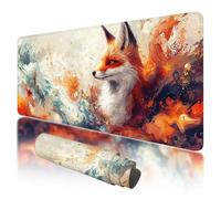 Gaming Mouse Pad 800x300x3mm Large Mouse Mat for Desk Accessories, Colorful Mousepad with Stitched Edges, Gaming Mousepad XXL with Non-Slip Rubber Base, Fox Mousemat for Office Desk Accessories, W-70