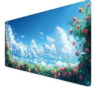 Gaming Mouse Pad 800x400x3mm, Blue Mouse Mat Cloud Mousepad Gaming With Stitched Edge, Waterproof Large Desk Pad, Soft Smooth Surface Keyboard Mat for Computer Office Desk Accessories for Men p8-125