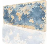 Gaming Mouse Pad 800x400x3mm Large Gaming Mouse Mat with Stitched Edges, XXL Mousepad with Non-Slip Base, Extended Large Size Mousemat, Keyboard Desk Pad Water Resist Surface World Map PjY4895 J-A