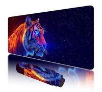 Gaming Mouse Pad 800x400x3mm Large Mouse Mat for Desk Accessories, Tiger Mousepad with Stitched Edges, Gaming Mousepad XXL with Non-Slip Rubber Base, Cyberpunk Mousemat for Desk Accessories, G-36