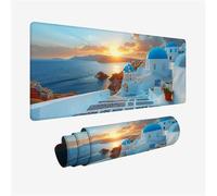 Gaming Mouse Pad 80x40cm Large Mouse Mat Villa Desk Mat, Mousepad White Mousemat with Stitched Edges, Gaming Mats with Water Resist Surface, Improved Precision and Speed, Desk Accessories H2-584