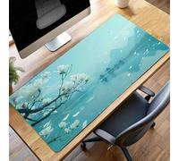 Gaming Mouse Pad, 90 x 40cm XXL Mouse Mat Blue, Large Mousepad Flower Extended Gaming Mats for, Non-Slip Rubber Base keyboard, Stitched Edges Office Accessories for Home Office PjY14873 3-8