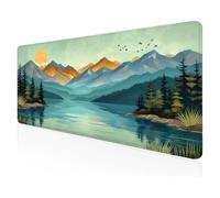 Gaming Mouse Pad 90 x 45 cm Lake scenery Mousepad, Large Size Mouse Pads, Non-Slip Rubber Base, Wear-Resistant Washable Surface, Improved Precision and Speed, for Office Gaming Room b-73