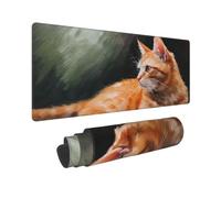 Gaming Mouse Pad 900*300*3mm, Large Mouse Mat Cute Mousemat Extended Mousepad Cat Waterproof Desk Mat with Rubber Base Stitched Edges, Gaming Accessories for Improve Accuracy and Speed, Gifts 0E-555