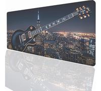 Gaming Mouse Pad 900x400x3 mm Large Gaming Mouse Mat with Stitched Edges, XXL Mousepad with Non-Slip Base, Extended Large Size Mousemat Keyboard Desk Pad Water Resist Surface Guitar Landscape LMDT7188