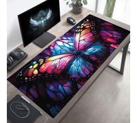 Gaming Mouse Pad, 900x400x3 mm XXL Mouse Mat Butterfly, Large Mousepad Pink Extended Gaming Mats for, Non-Slip Rubber Base keyboard Pad, Stitched Edges Accessories for Home PjY14775 4-9