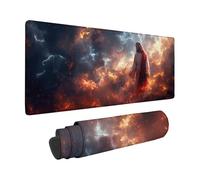 Gaming Mouse Pad 900x400x3mm, Black Mouse Mat Jesus Pattern with Non-Slip Rubber Base and Stitched Edge Design, XXL Mousepad Gaming Accessories for Office, Improve Precision and Speed -zzg250569