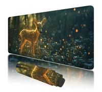 Gaming Mouse Pad 900x400x3mm Large Mouse Mat for Desk Accessories, Cyberpunk Mousepad with Stitched Edges, Gaming Mousepad XXL with Non-Slip Rubber Base, Deer Mousemat for Desk Accessories, J-52