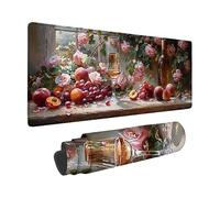 Gaming Mouse Pad 900x400x3mm, Pink Mouse Mat Peach Pattern with Non-Slip Rubber Base and Stitched Edge Design, XXL Mousepad Gaming Accessories for Office, Improve Precision and Speed -zzg250515
