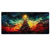 Gaming Mouse Pad 900x400x3mm XXL Mouse Mat Large Christmas Tree Gaming Mat Starry Sky, Extended Waterproof Mousepad with Non-Slip Rubber Base, Improved Precision and Speed for Gifts for Men, 4-OE58
