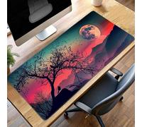 Gaming Mouse Pad, 900x400x3mm XXL Mouse Mat Red, Large Mousepad Tree Extended Gaming Mats for, Non-Slip Rubber Base keyboard, Stitched Edges Office Accessories for Home Office PjY13873 3-8